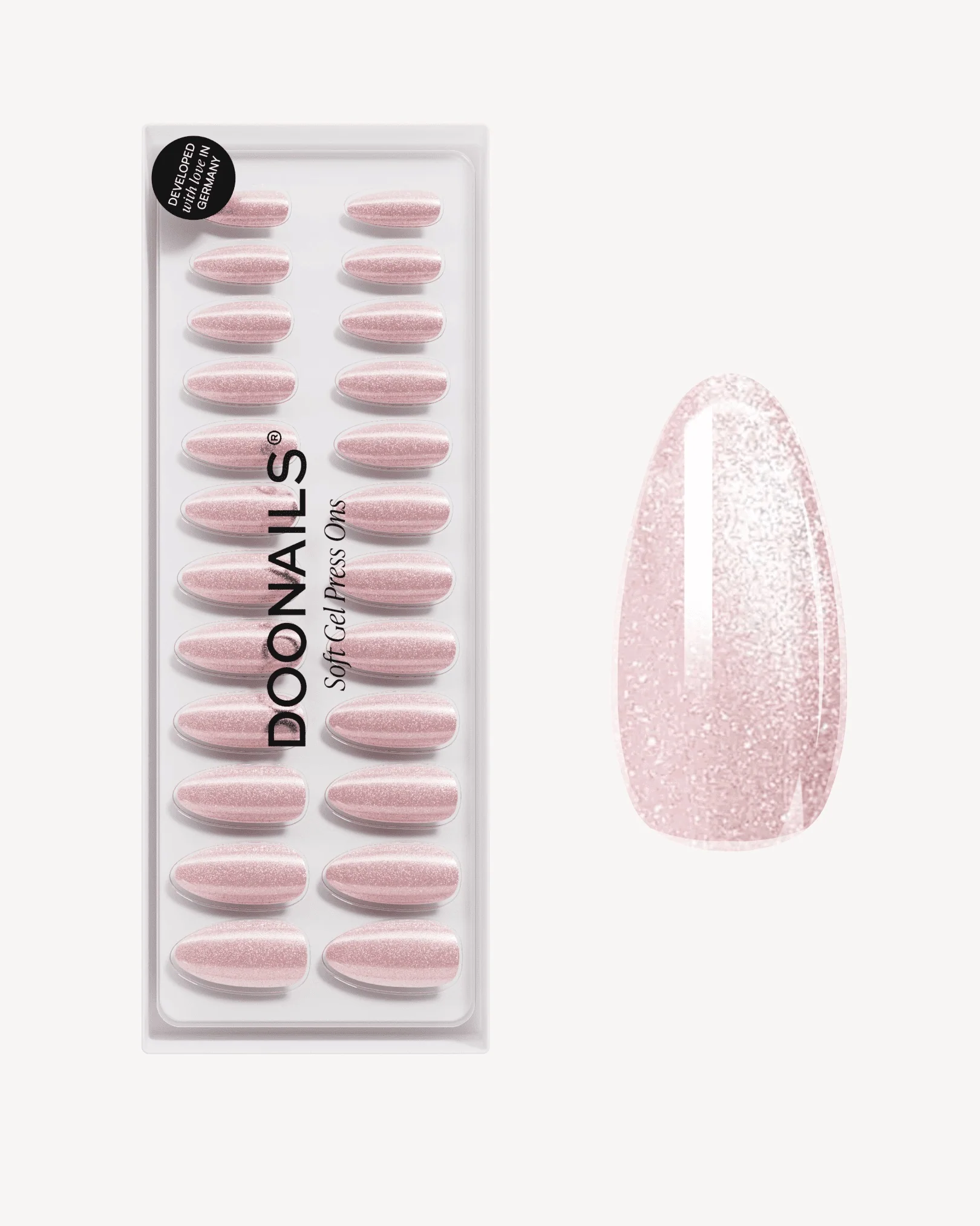 Rose Cat Eye Medium Almond Soft Gel Press Ons