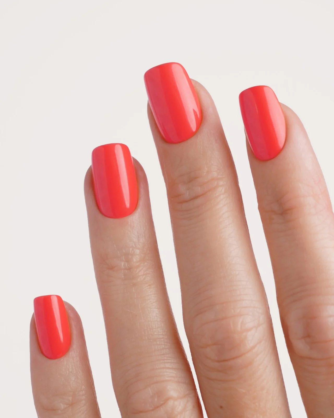 Sunset Coral Short Square Soft Gel Press Ons