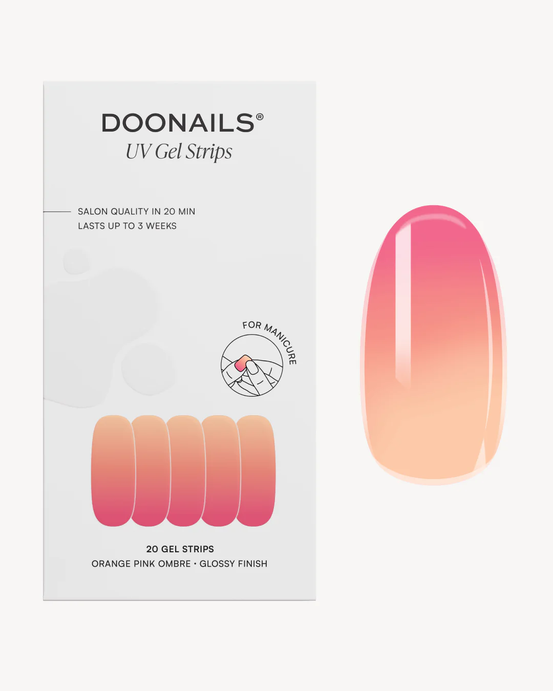 Orange Pink Ombre Gel Strips 1 Orange Pink Ombre Gel Strips