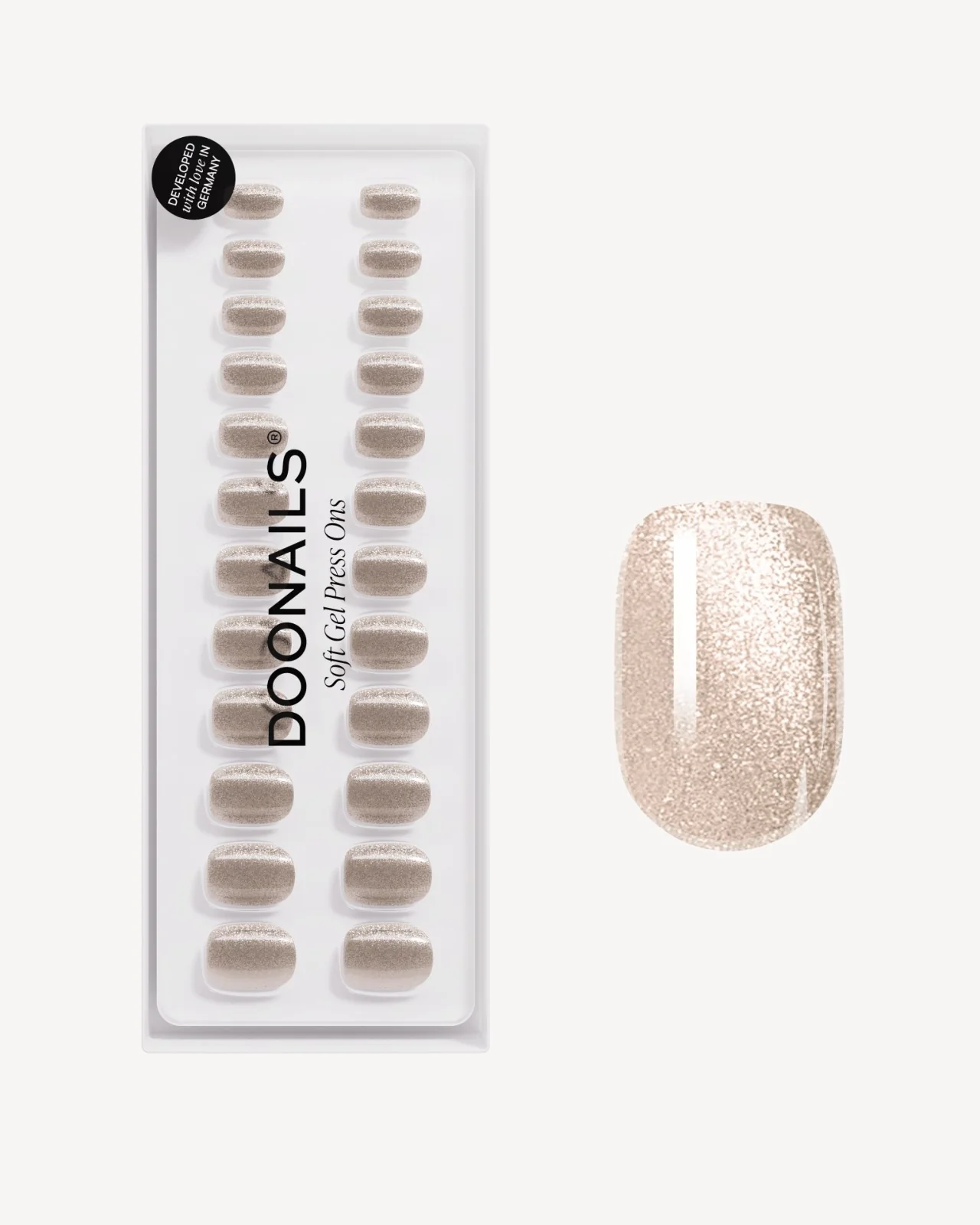 Champagne Cat Eye Extra Short Square Soft Gel Press Ons