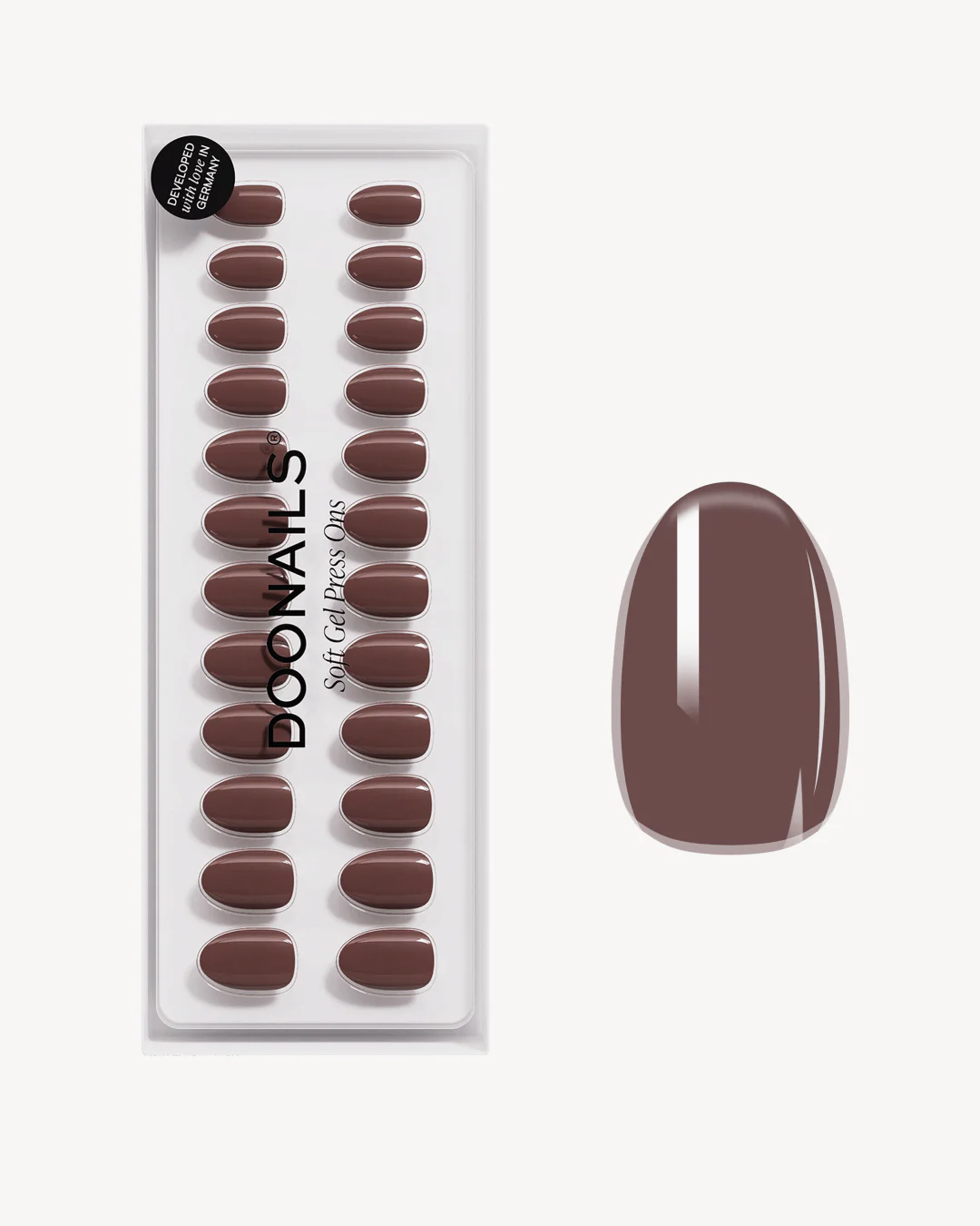 Cafe Noir Short Round Soft Gel Press Ons