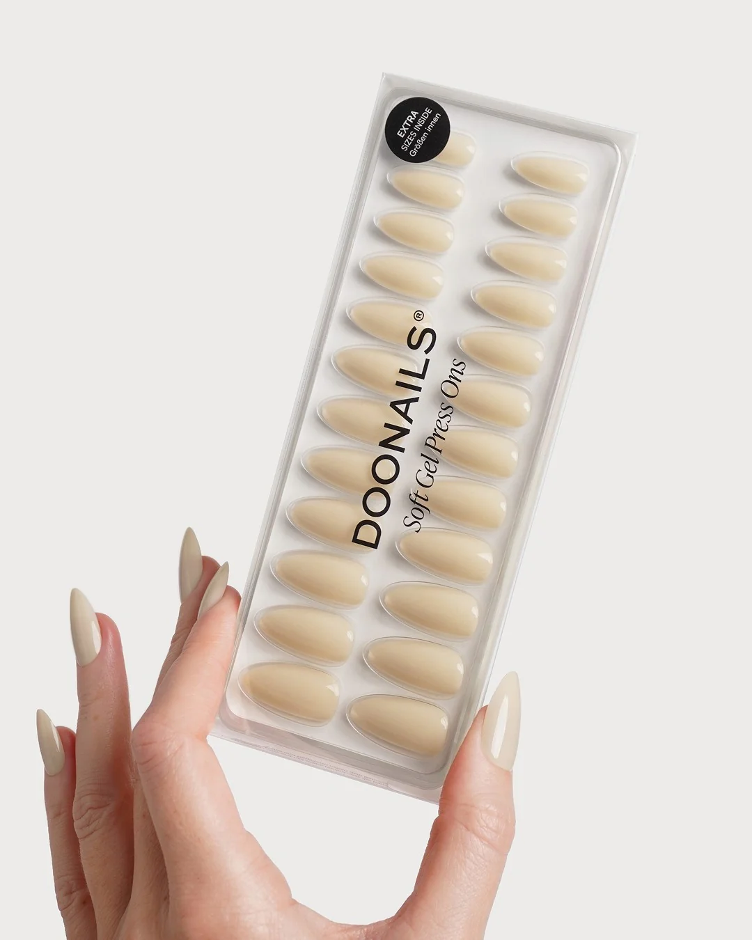 Vanilla Medium Almond Soft Gel Press Ons 3 Vanilla Medium Almond Soft Gel Press Ons
