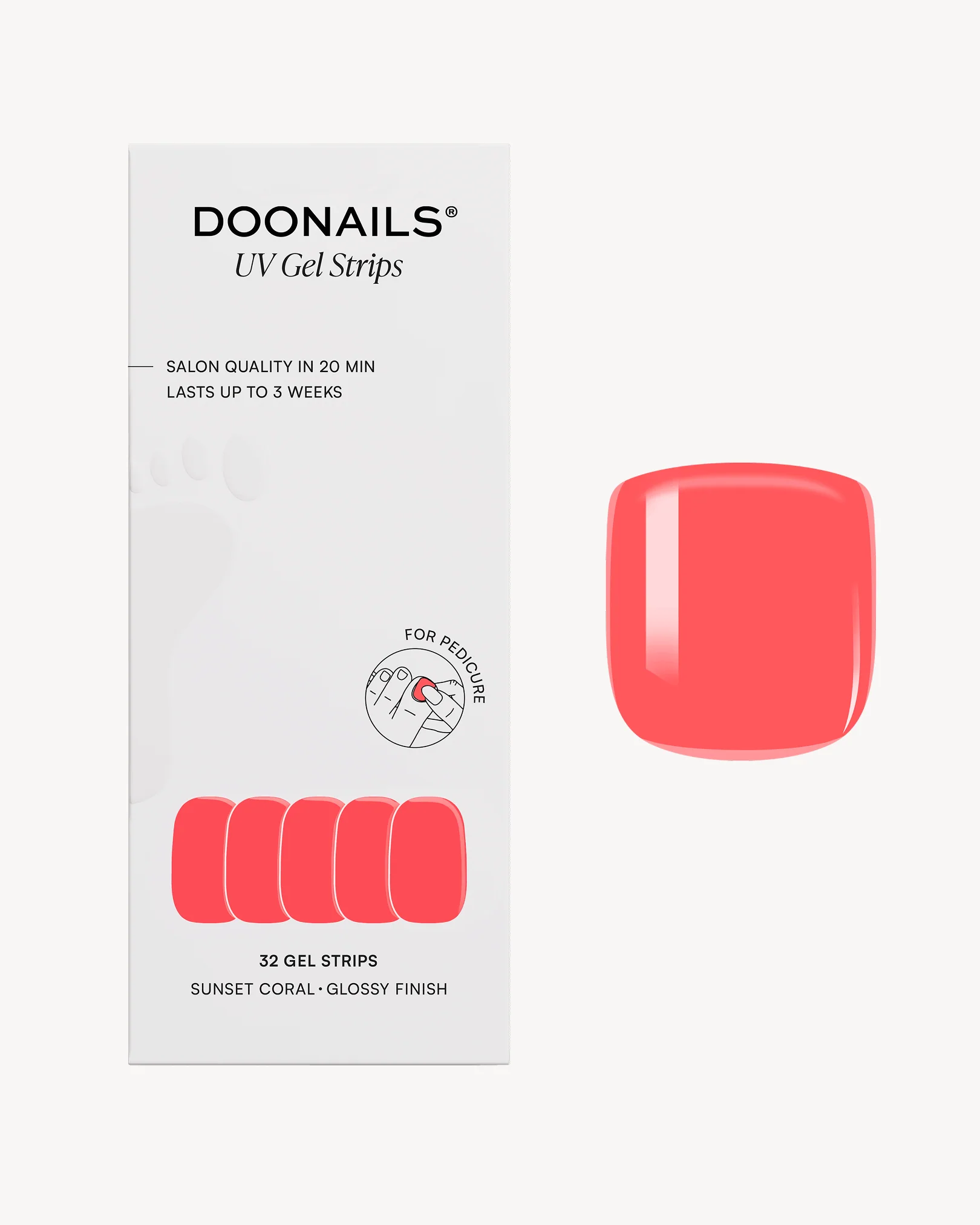 Sunset Coral Pediküre Gel Strips