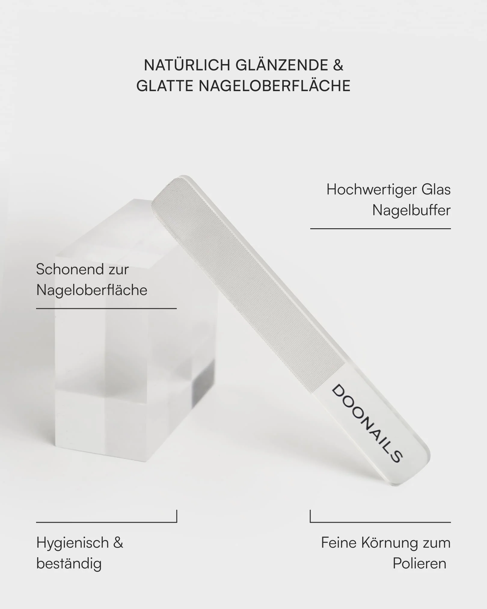 Glas Nagelbuffer