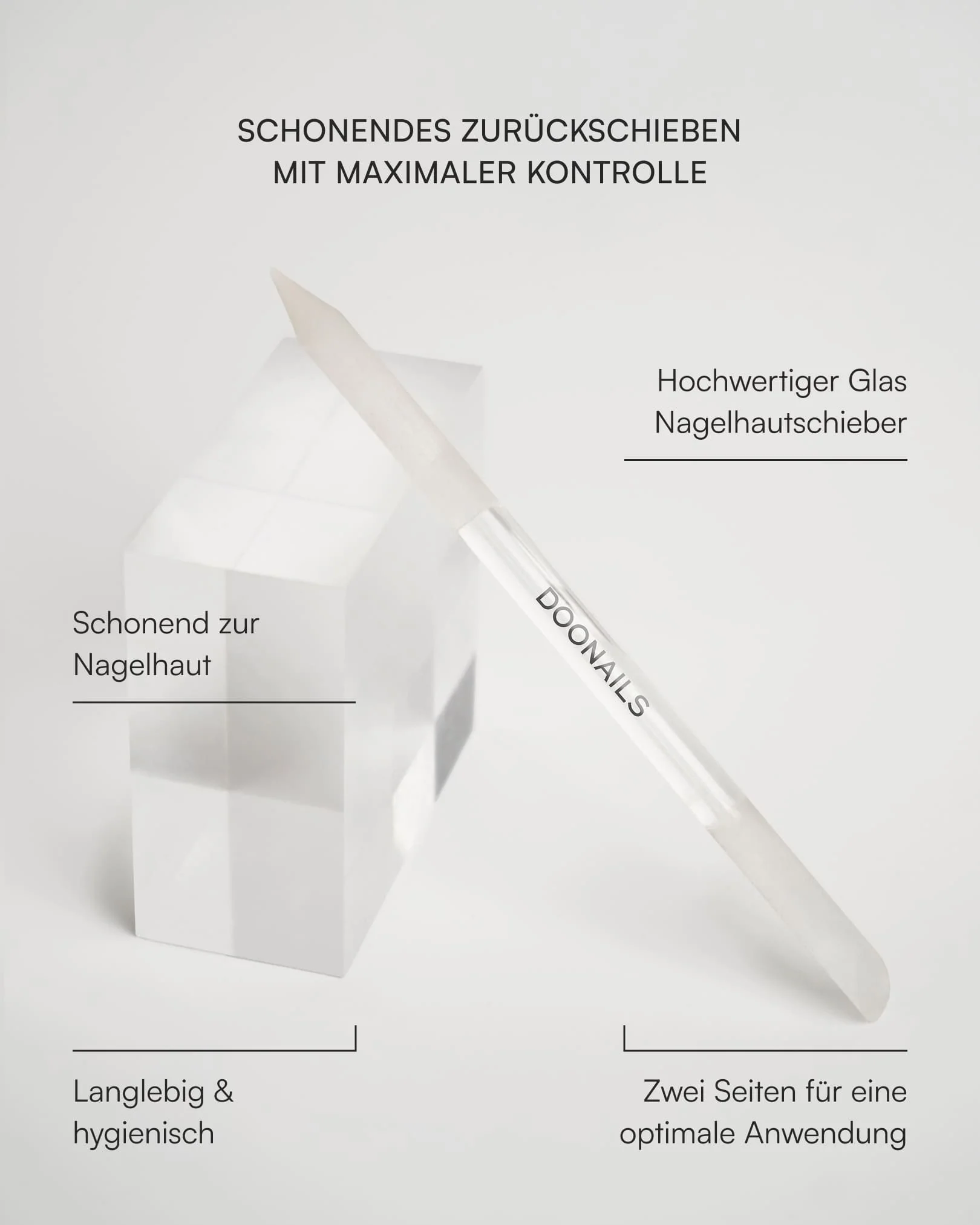 Glas Nagelhautschieber